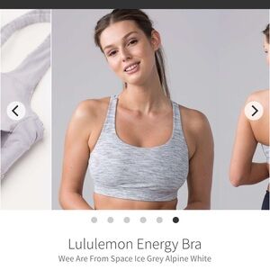 Lululemon Energy Bra Wee Are From Space Ice Grey Alpine White NWT size 6